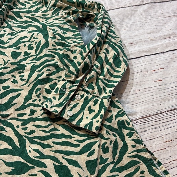 Show Me Your Mumu Green Zebra Print Pajama Set sz S - Picture 4 of 12